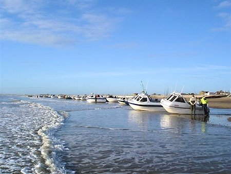 Waiting for the tide on Dymchurch beach