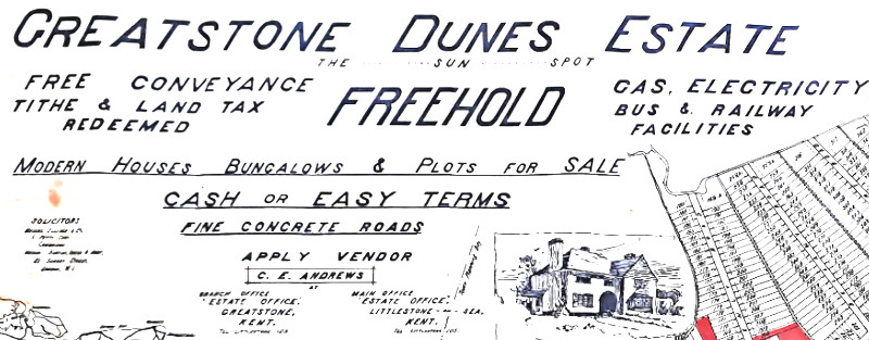 Greatstone Dunes Estate 1934