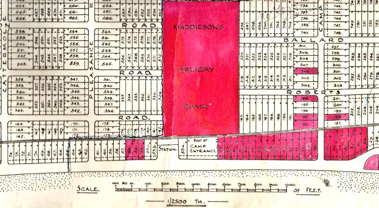Part of the 1931 plans showing the intended development surrounding the holiday camp in Greatstone
