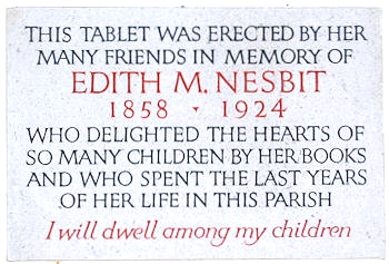 Plaque remembering Edith Nesbit