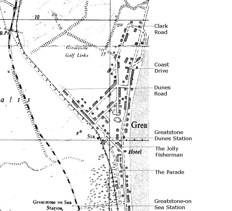 Map  of Greatstone in 1948