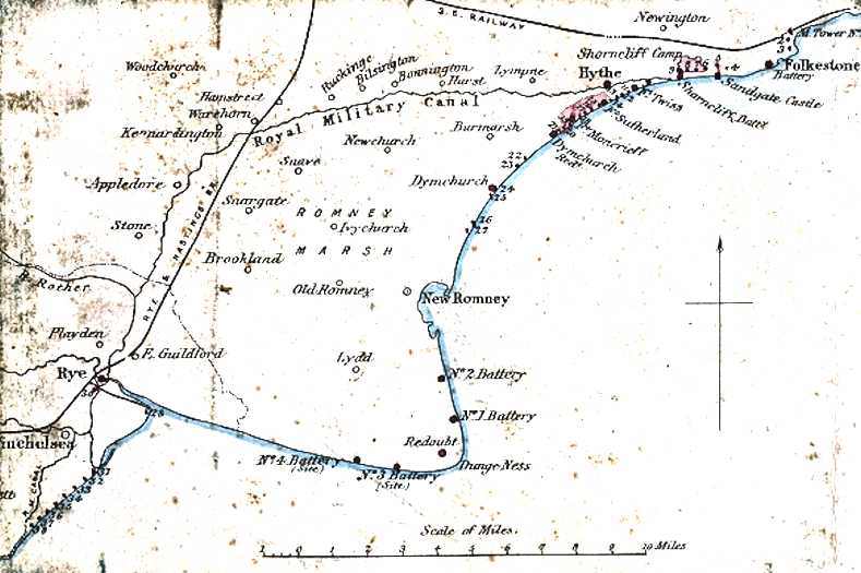 1867 Map of Martello Towers