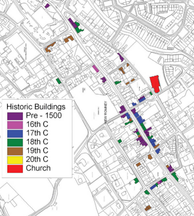 Map of Historic Buildings In New Romney