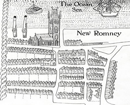Map of New Romney in 1614