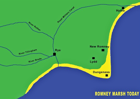 Map of Romney Marsh Today