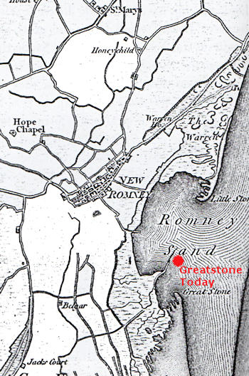  Map showing location of Greatstone in 1816