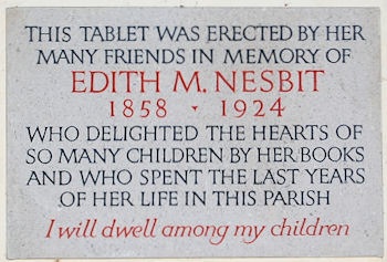 Plaque on the grave of Edith Nesbit