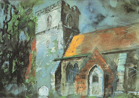 Painting by John Piper of Snargate Church