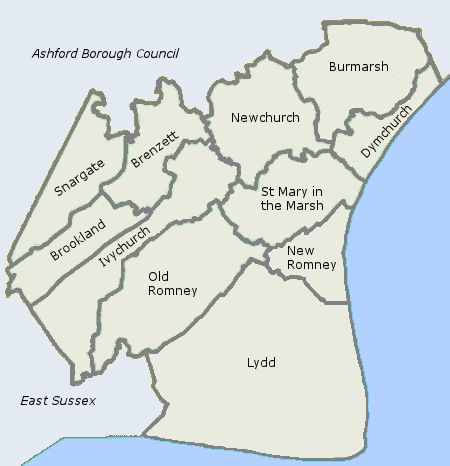 Map of the Parishes of Romney Marsh