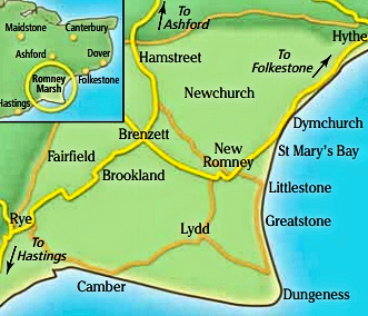 Map showing Romney Marsh